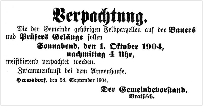 1904-09-30 Hdf Gemeinde Verpachtung